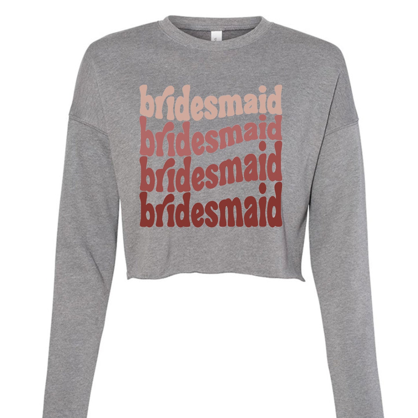 Customizable: Groovy Bridesmaid Cropped Crewneck
