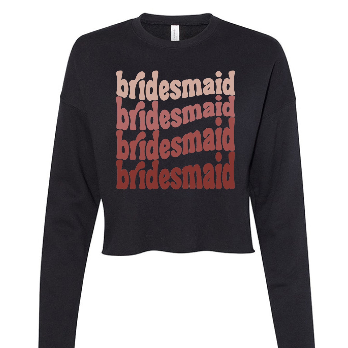 Customizable: Groovy Bridesmaid Cropped Crewneck
