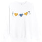Customizable: Yellow and Blue Tri-Heart Crewneck