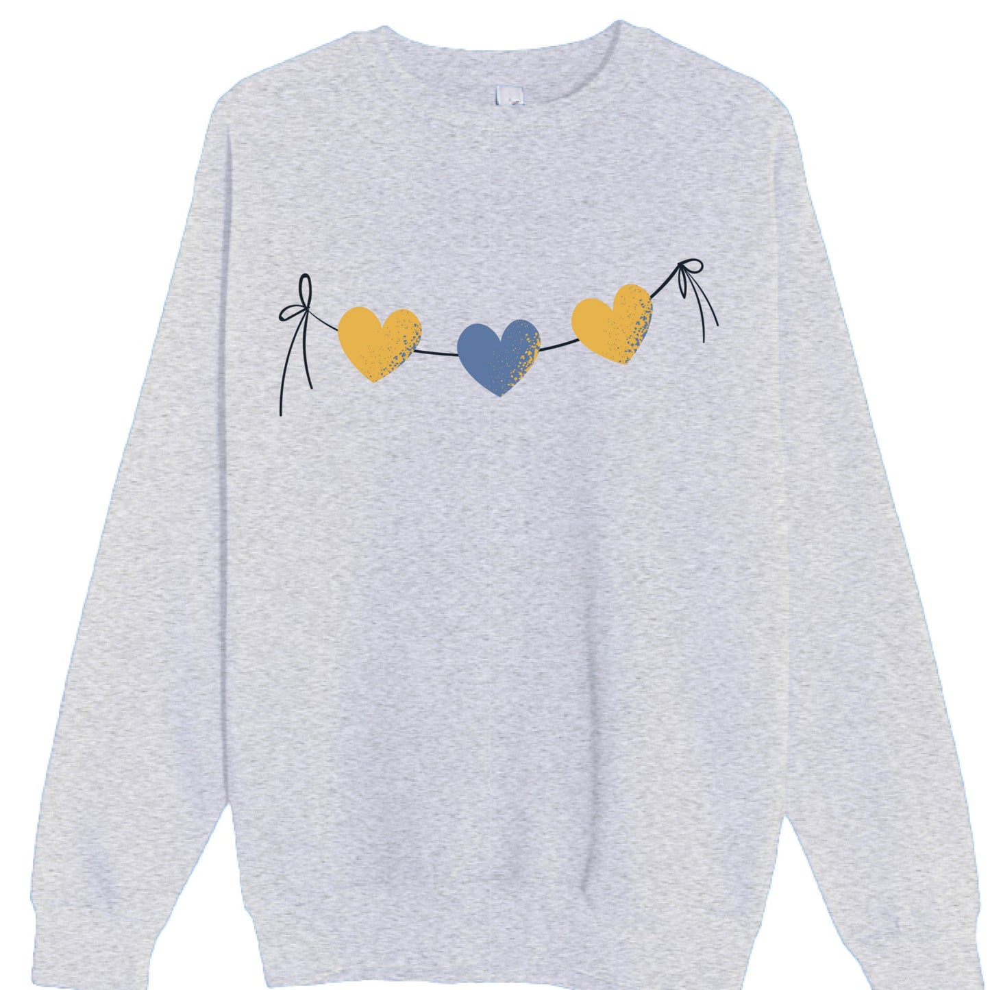 Customizable: Yellow and Blue Tri-Heart Crewneck