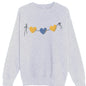 Customizable: Yellow and Blue Tri-Heart Crewneck