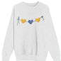 Customizable: Yellow and Blue Tri-Heart Crewneck