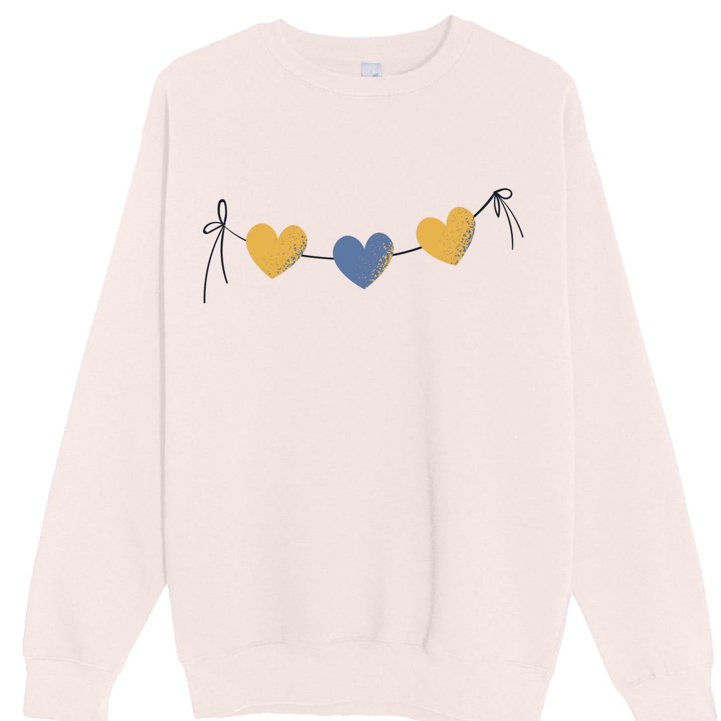 Customizable: Yellow and Blue Tri-Heart Crewneck
