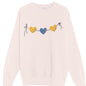 Customizable: Yellow and Blue Tri-Heart Crewneck