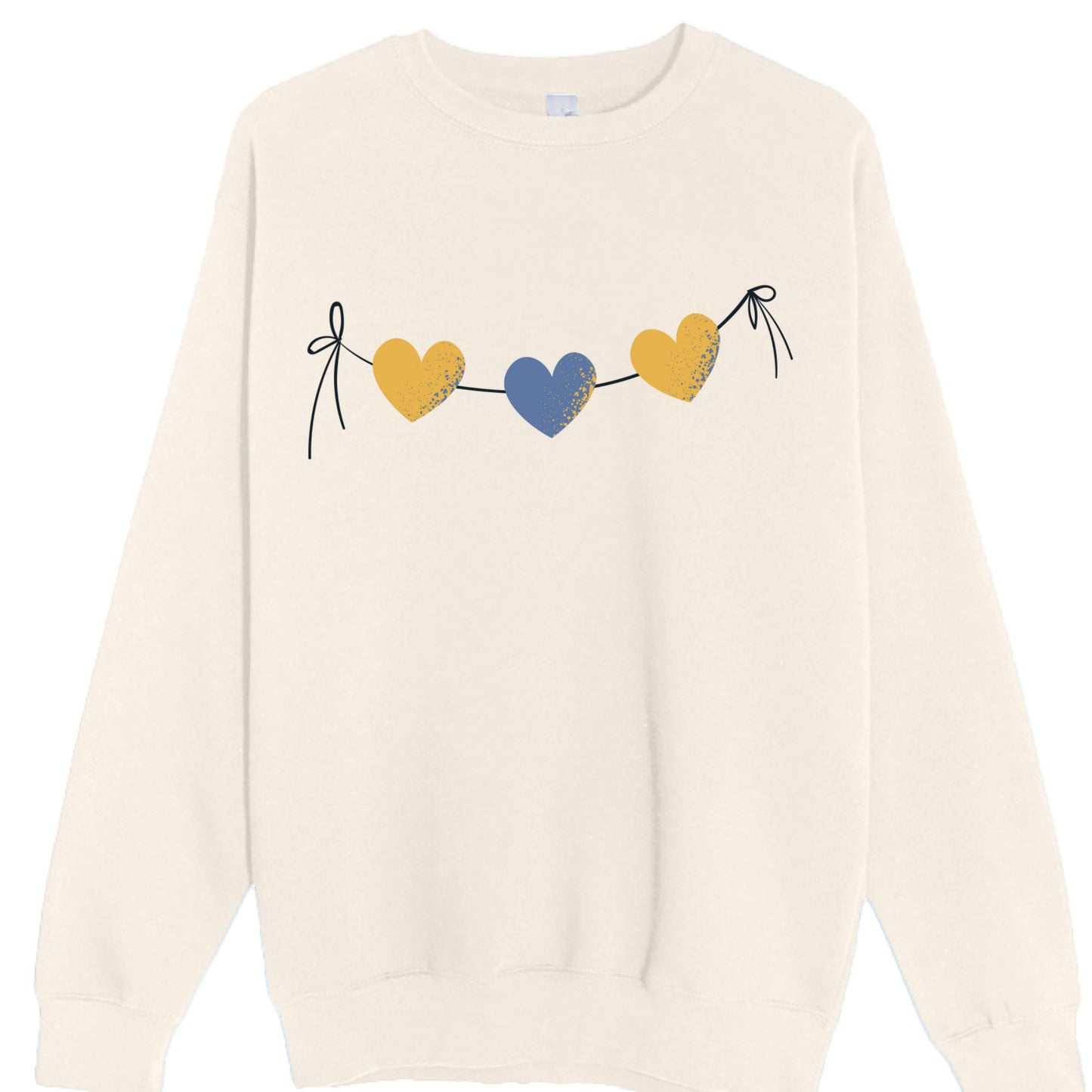 Customizable: Yellow and Blue Tri-Heart Crewneck