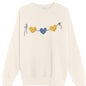 Customizable: Yellow and Blue Tri-Heart Crewneck