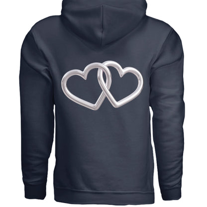 Customizable: Silver Interlocking Heart Hoodie