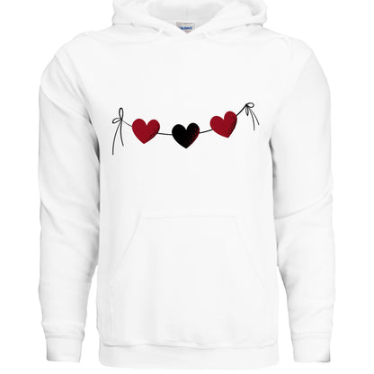 Customizable: Red and Black Hearts Hoodie