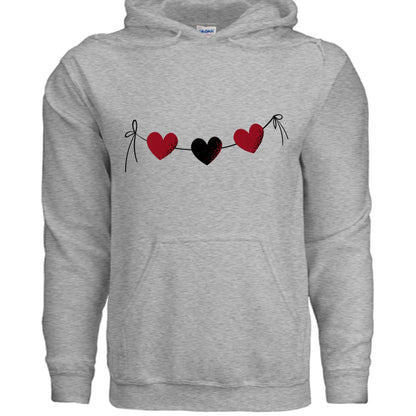 Customizable: Red and Black Hearts Hoodie