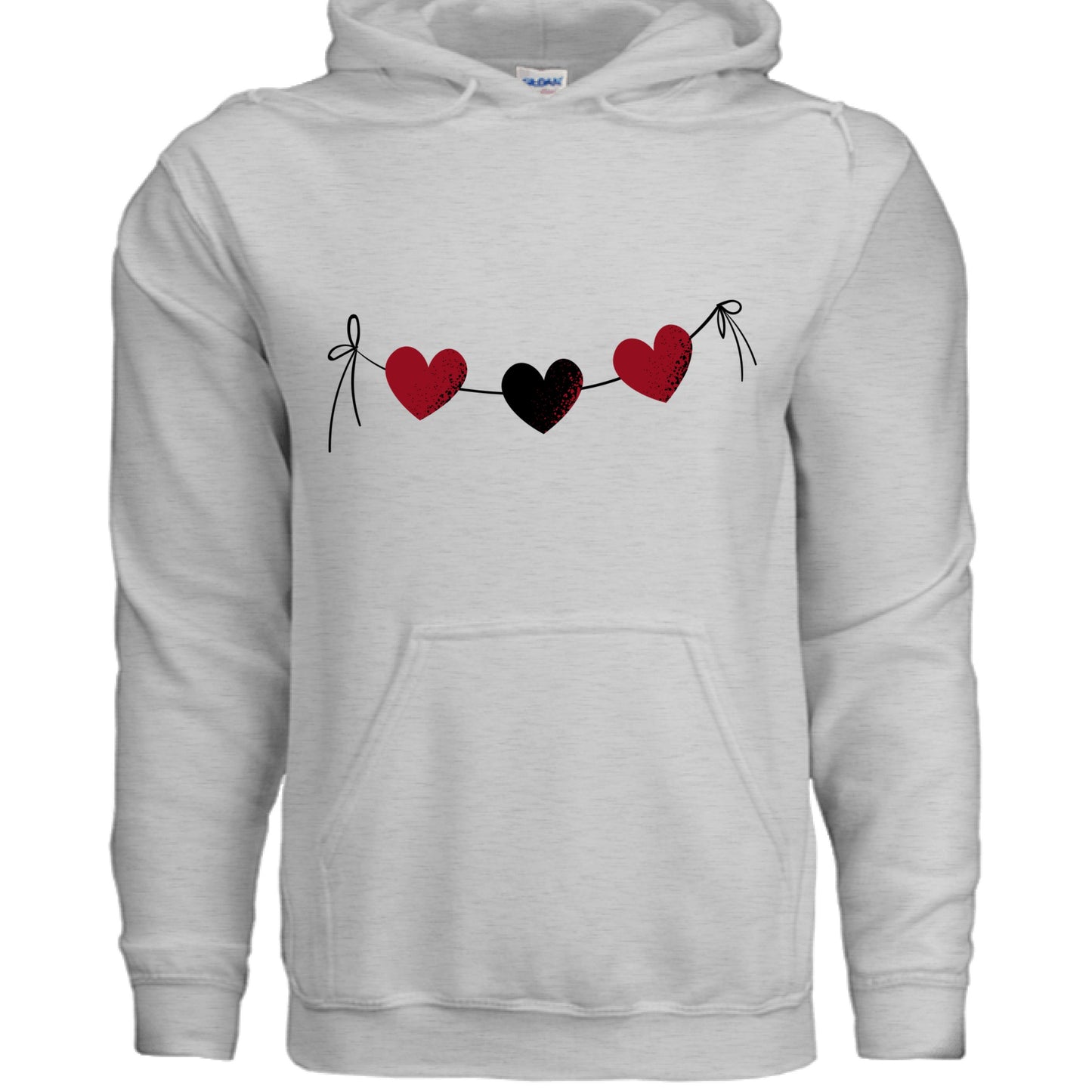 Customizable: Red and Black Hearts Hoodie