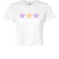 Customizable: Tri-Star Flowy Orange and Purple Gingham Cropped Tee