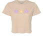 Customizable: Tri-Star Flowy Orange and Purple Gingham Cropped Tee