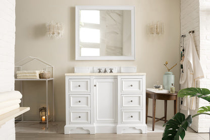 De Soto 48" Single Vanity Cabinet, Bright White