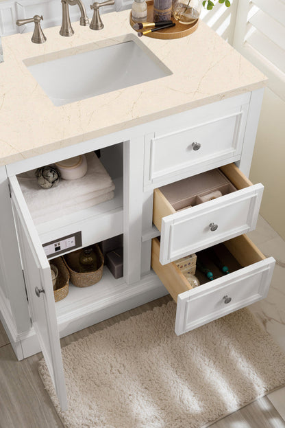 De Soto 36" Single Vanity Cabinet, Bright White