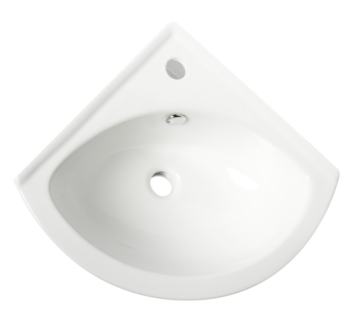 ALFI brand  ABC120 White 22" Corner Wall Mounted Ceramic Sink with Faucet Hole