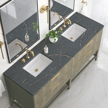 Emmeline 72" Double Vanity Cabinet, Pebble Oak