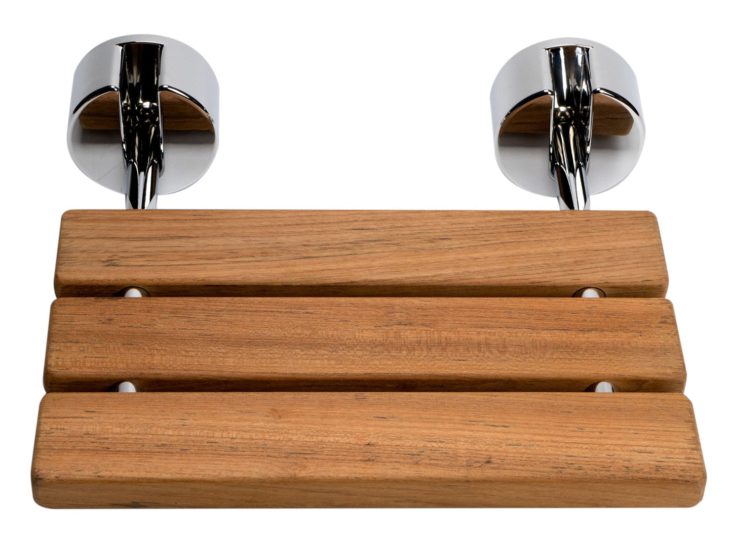 ALFI brand ABS16R 16" Wide Foldable Teak Shower Seat with Round Hardware