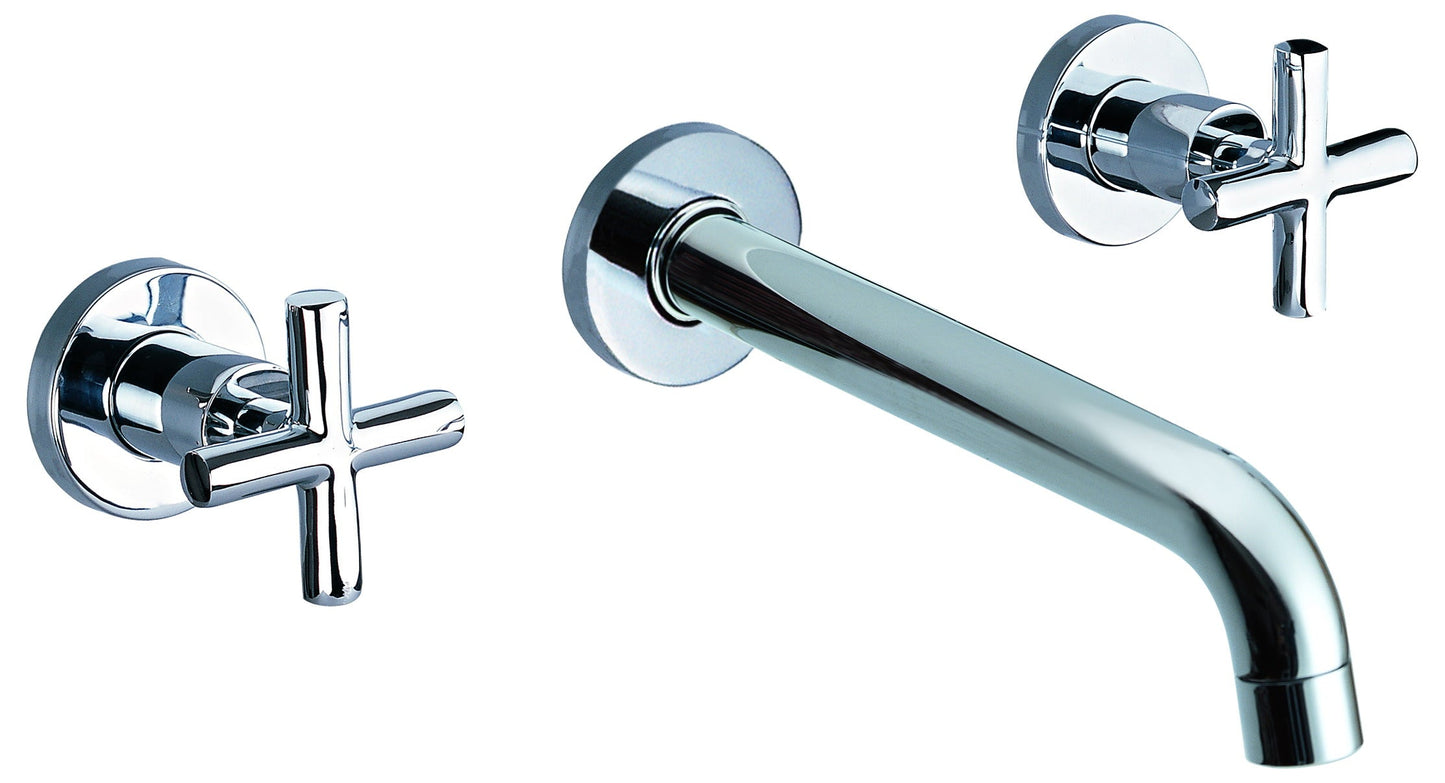 ALFI brand AB1035 8" Widespread Wall-Mounted Cross Handle Faucet
