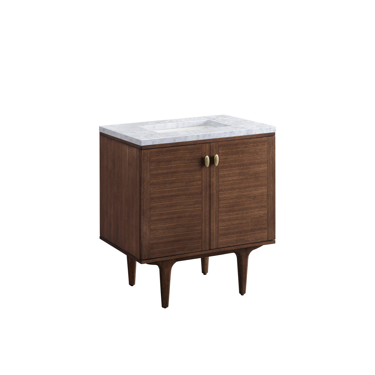Amberly 30" Single Vanity Cabinet, Mid-Century Walnut
