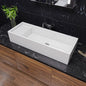 ALFI brand  AB39TR 39" White Above Mount Fireclay Bathroom Trough Sink