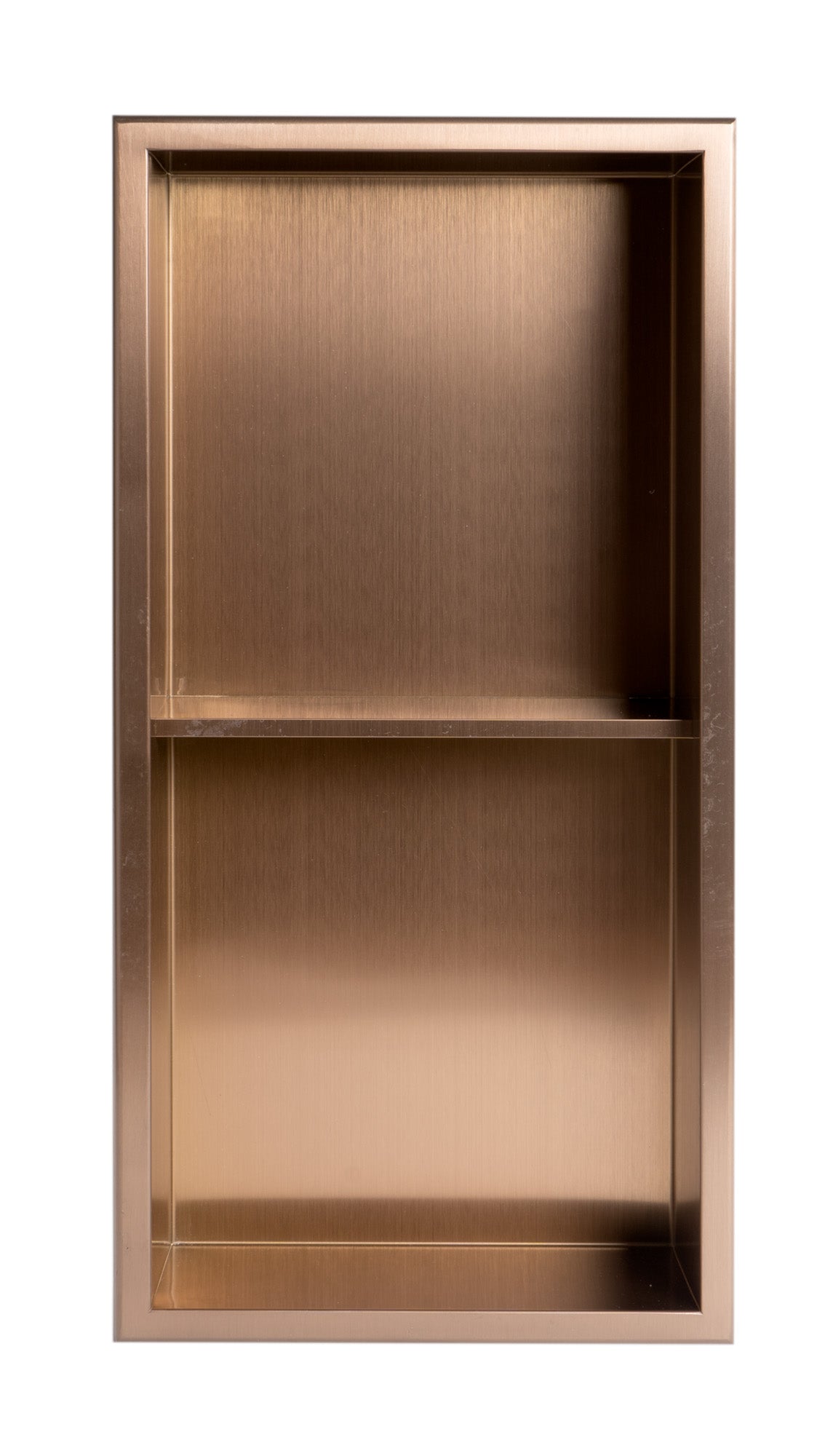 ALFI brand ABNP1224 12" x 24" Stainless Steel Vertical Double Shelf Shower Niche