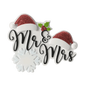 Mr & Mrs with Santa Caps Couples Ornament