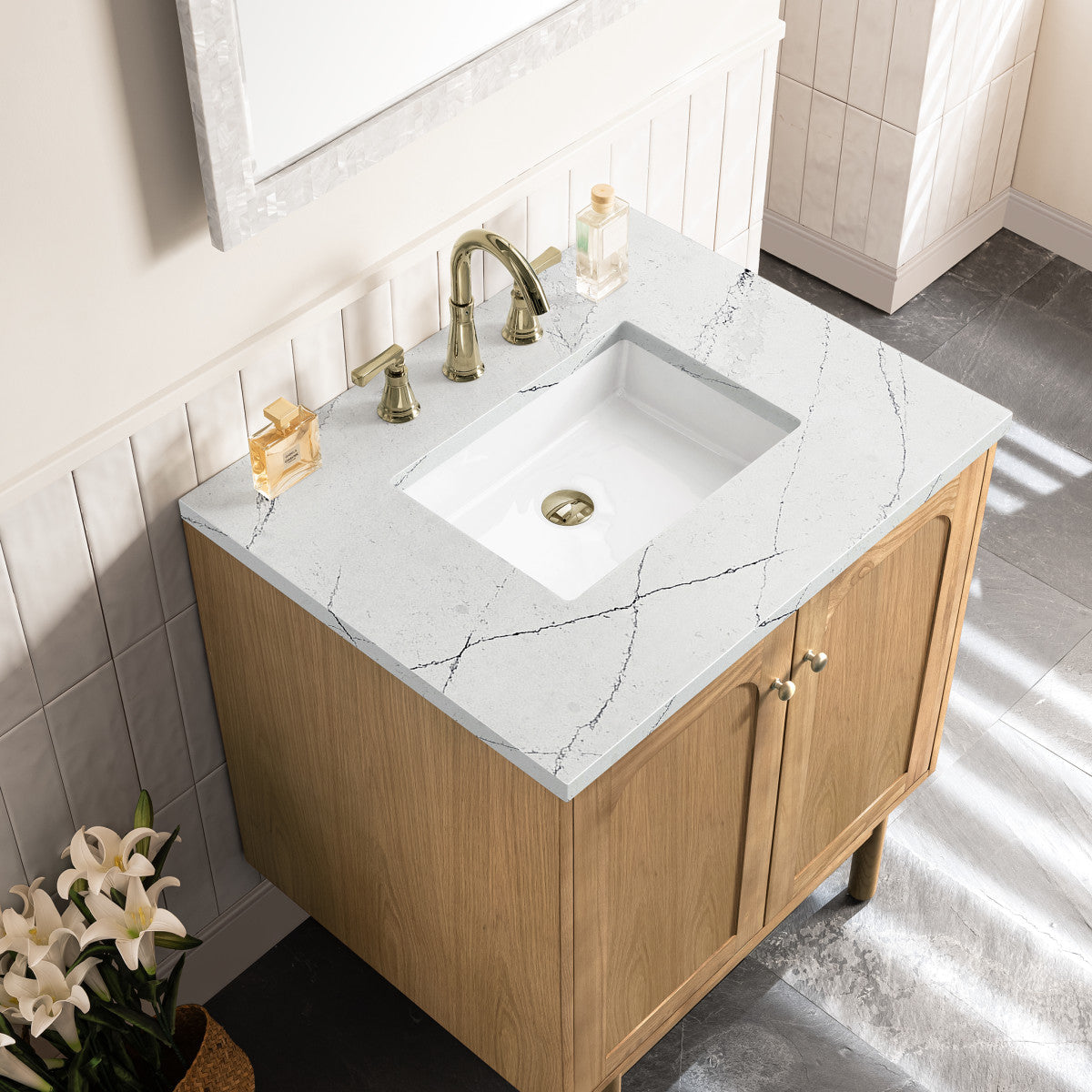Laurent 30" Single Vanity Cabinet, Light Natural Oak