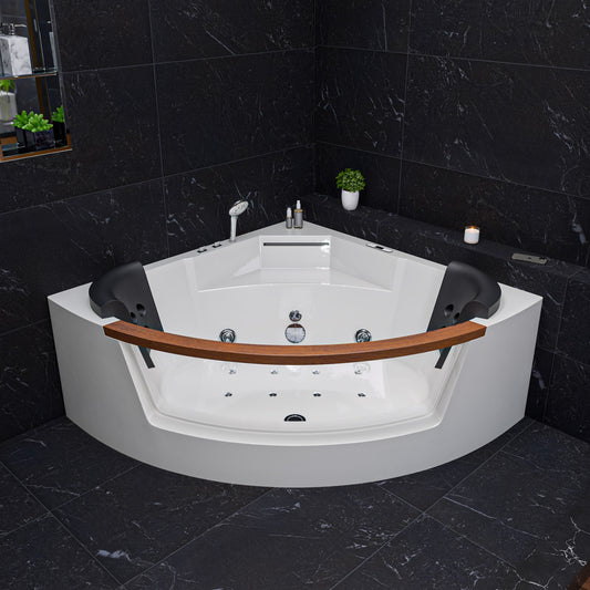 EAGO AM197ETL 5 ft Clear Rounded Corner Acrylic Whirlpool Bathtub for Two