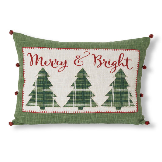 Merry and Bright Design Pillow - 20 Inches Long