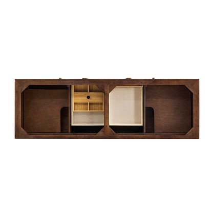 Amberly 72" Double Vanity Cabinet, Mid-Century Walnut
