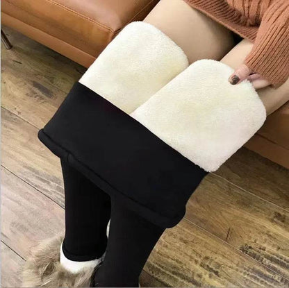 Women’s Thick Fleece Winter Leggings – High Waist Lamb Cashmere Velvet Warm Slim Tights