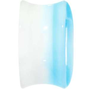 Clear Acrylic Double Flare Turquoise Blue Anchor Saddle Plug Set 6mm to 20mm