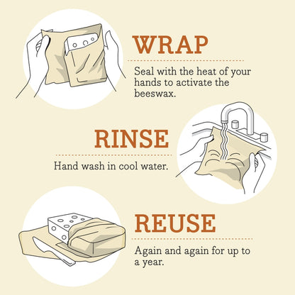 Bee's Wrap Food Wrap - Original Print - Bread Wrap