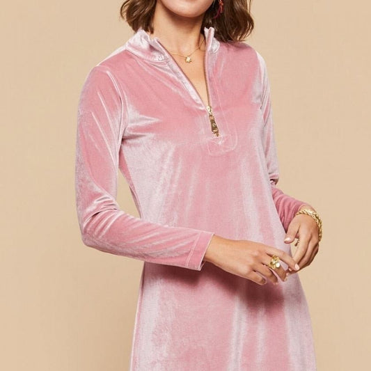 Nora Half-Zip Dress - Berry Mauve