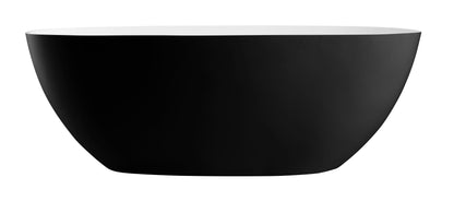 ALFI brand  AB9975BM 59" Black & White Matte Oval Solid Surface Resin Soaking Bathtub