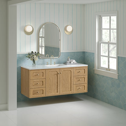 Laurent 60" Single Vanity, Light Natural Oak