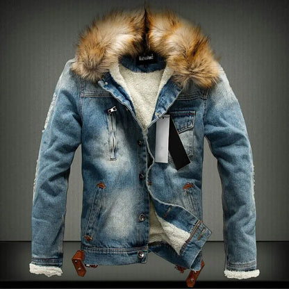 Thick Plus Velvet Youth Denim Jacket