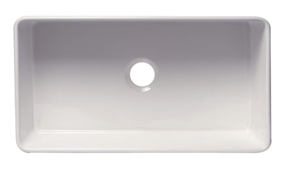 ALFI brand ABF3318S Smooth Apron 33" x 18" Single Bowl Fireclay Farm Sink
