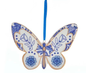Indigo Blue Butterfly Ornament -