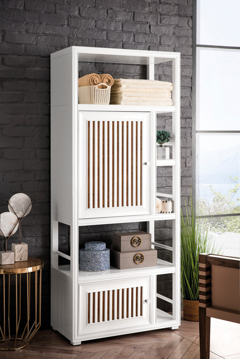 Athens 30" Double-Sided Linen Cabinet, Glossy White