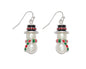 Pearl Snowmen with Scarves and Crystal Hats Earrings