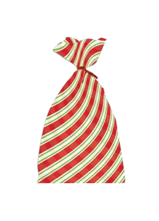Christmas Cookie Cello Treat Bag 20 count - Red/Green Basketweave