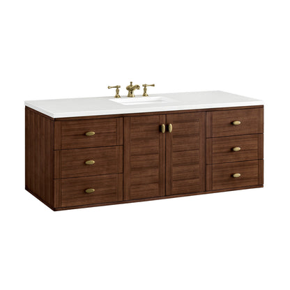 Amberly 60" Single Vanity Cabinet, Mid-Century Walnut