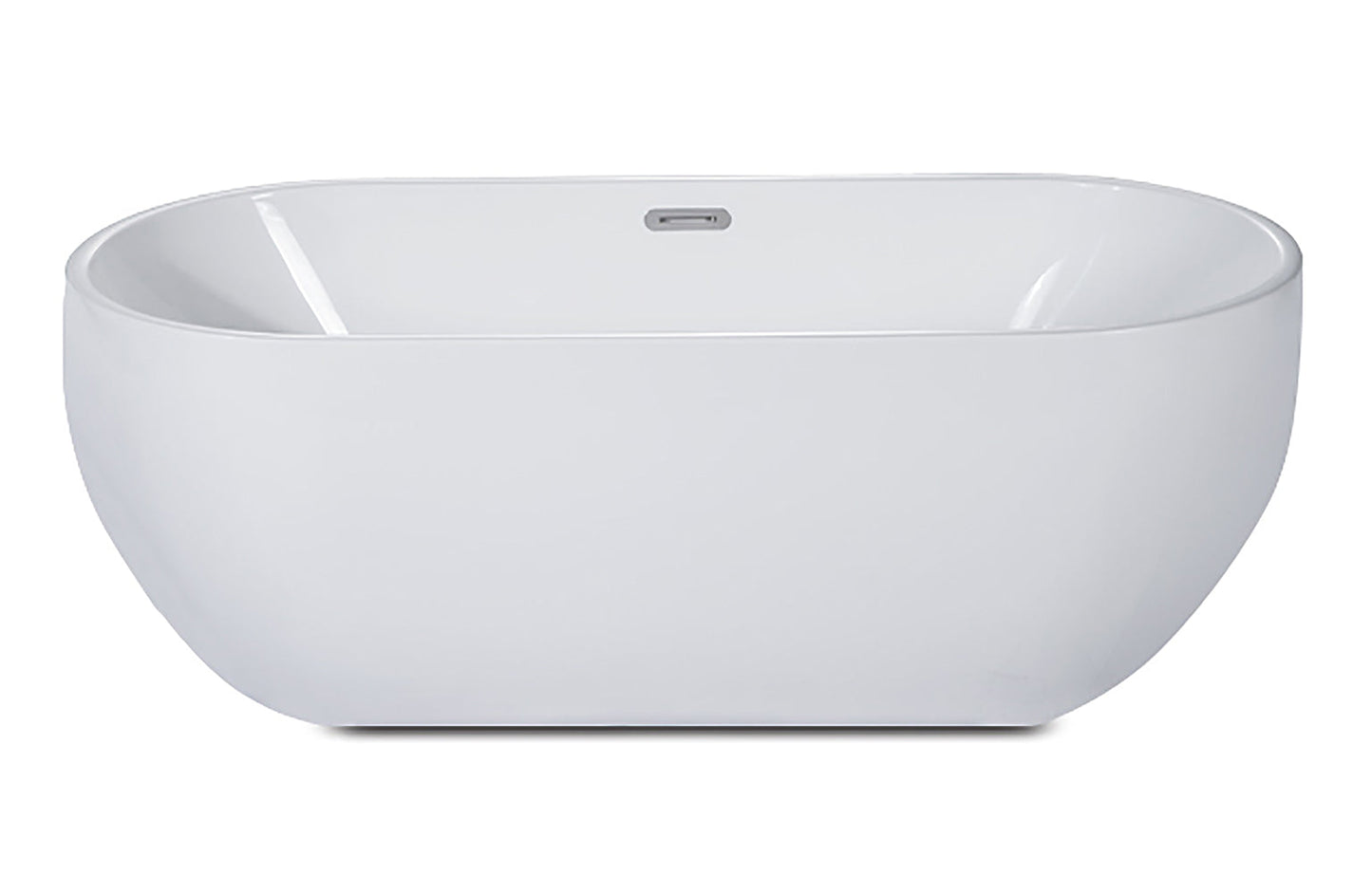 ALFI brand  AB8839 67 inch White Oval Acrylic Free Standing Soaking Bathtub