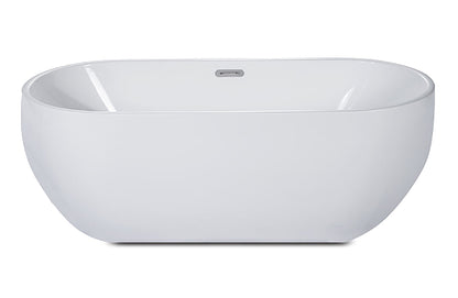 ALFI brand  AB8839 67 inch White Oval Acrylic Free Standing Soaking Bathtub