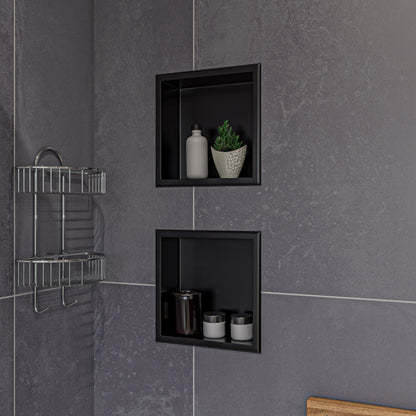 ALFI brand ABNP1212 12" x 12" Stainless Steel Square Single Shelf Shower Niche