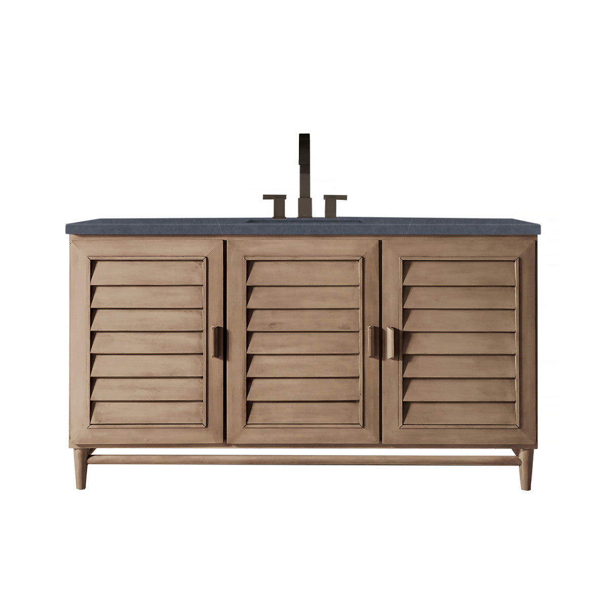 Portland 60" Single Vanity Cabinet, Whitewashed Walnut