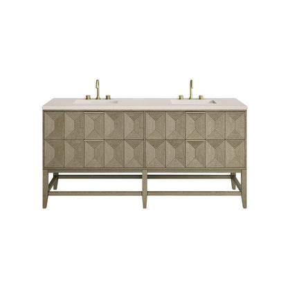 Emmeline 72" Double Vanity Cabinet, Pebble Oak