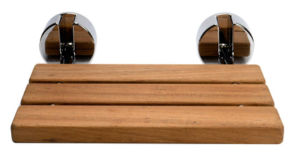 ALFI brand ABS16R 16" Wide Foldable Teak Shower Seat with Round Hardware