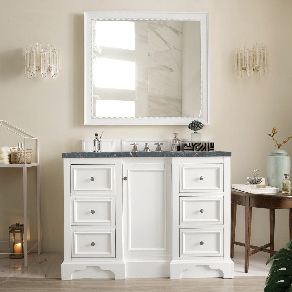 De Soto 48" Single Vanity Cabinet, Bright White